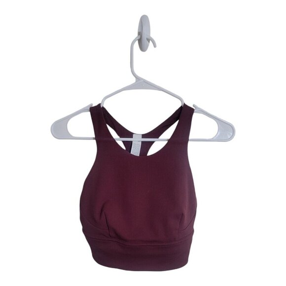 COPY - Lululemon Bra Women 6 Maroon Wunder Train Sports Long Line Athleisure LW…
